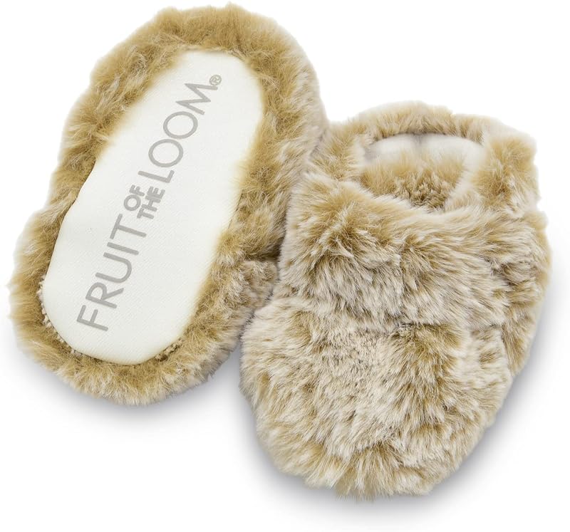 Fruit of the Loom Cozy Thermal Wrap Booties with Non-slip Grips for Baby Girls, Boys, Unisex -