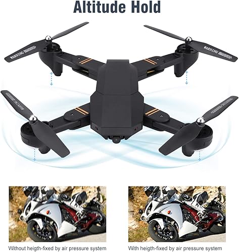 Miniatura 5 de Cuadricóptero RC, 2.4GHz Plegable 170 Gran Angular Altitud Mantener Modo Sin Cabeza Control Remoto Drone RC Quadcopter RC Parte Del Coche (2MP) ()