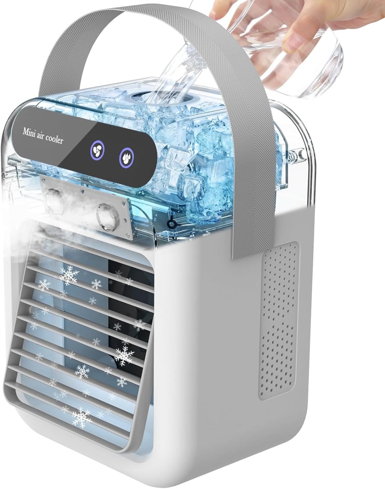 ミニクーラー Amazon | HomRam冷風機 卓上クーラー 小型 ミニエアコン 500ML大容量