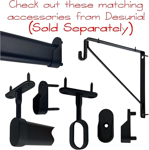 Miniatura 5 de Percha ovalada para barra de armario  Negro  Paquete de 2