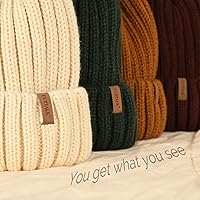 Vista 5 de FURTALK Gorro de punto para el invierno para mujer con pompón de piel sintética