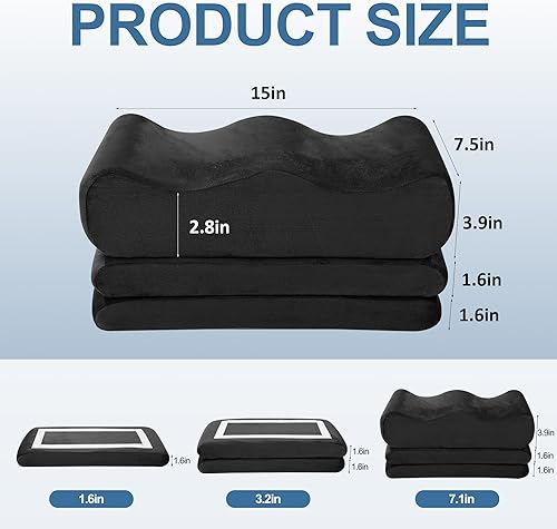 Miniatura 3 de HOMBYS Almohada BBL de altura ajustable después de la cirugía para dormir, almohada de recuperación BBL de espuma de alta densidad para sentarse