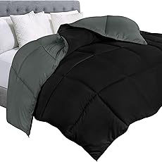 Utopia Bedding Duvet 200 x 220 cm, 370 GSM Warm Duvet, White Blanket with Corner Tabs (Grey)