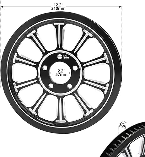 Miniatura 2 de XMT-MOTO - Piñón de polea para correa de rueda trasera para Harley Touring Road Glide no ABS 08-21