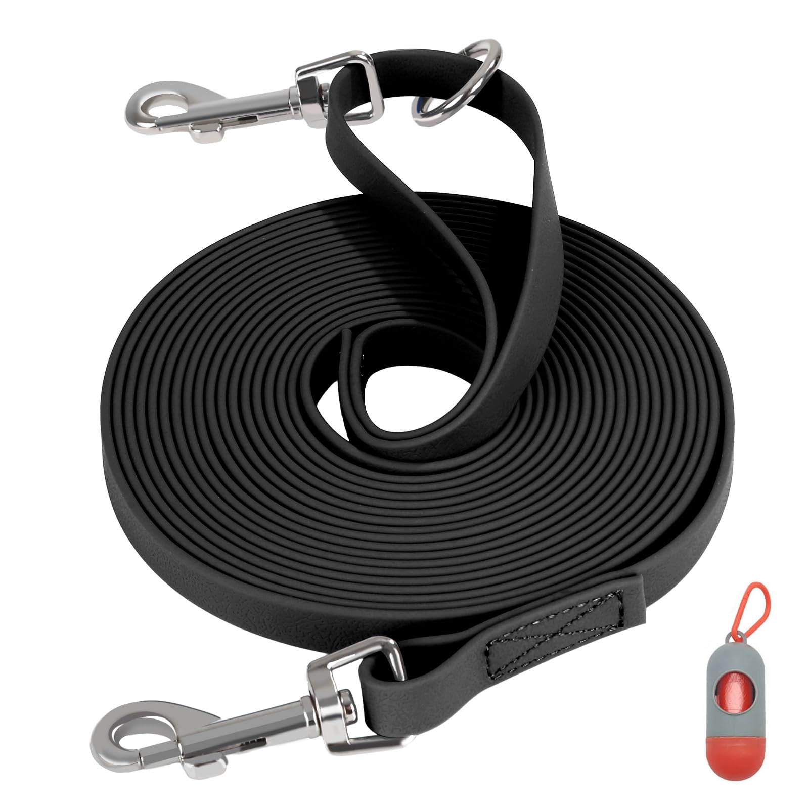 Lanwandeng Long Dog Lead 3M 5M 10M 15M 30M, Waterproof Dog Recall Obedience Training Leads, Heavy Duty Dog Leash for Large Medium & Small Dogs Outside Walking, Playing, Camping, Yard(Black5M)