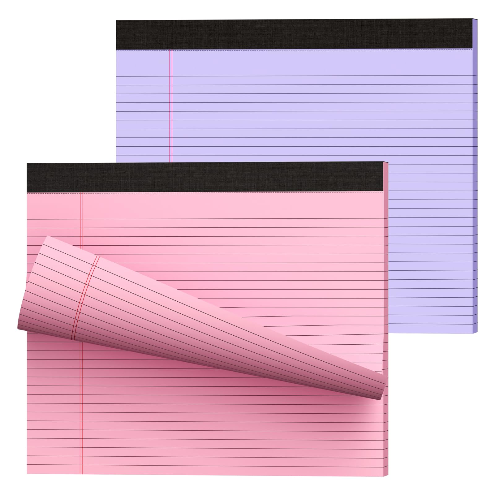 11 x 9 5 Legal Pads College Ruled Notepad 2 Pack Pink Purple Colored Note Pads 30 Sheets