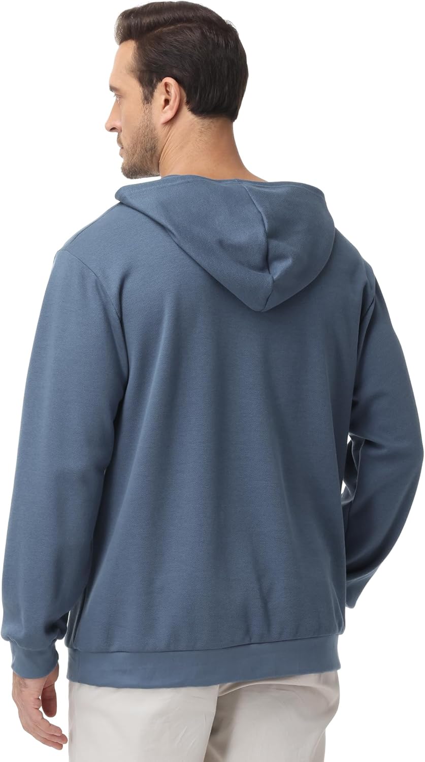 Men’s Lightweight Thin Cotton Hooded Sweatshirt – Casual Pullover Hoodie for Spring & Fall Layering - Image 3