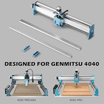 Genmitsu XZ-axis Extension Kit for 4040-PRO/4040-PRO MAX CNC Router Machine, with Linear Rails Driven, for Large Wood Engraving Carving Projects, Extend X-axis to 600mm, Upgrade 4040 to 6040/6060