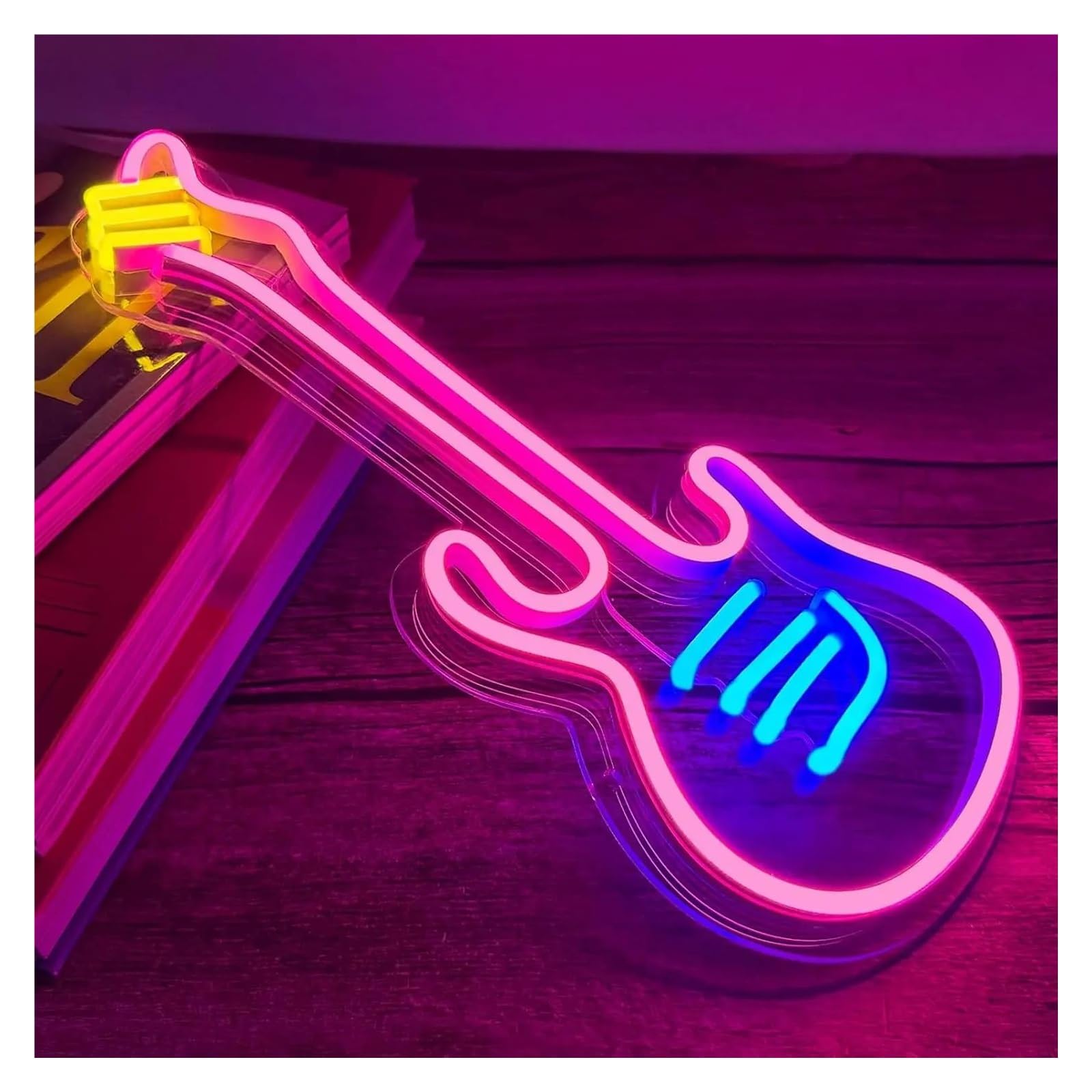 XENITE Luces Art Decoration Christmas Letrero De Neón De Guitarra Con Luz LED Musical Para Decoración De Pared, Regulable Para Dormitorio, Bar, Fiesta, Boda, Habitación De Niñas, 15cmx36cm