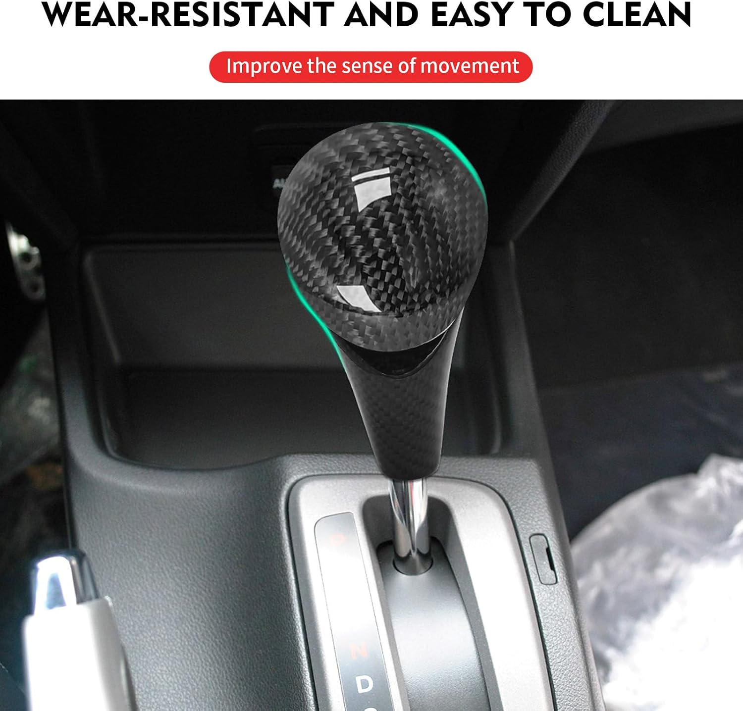 Compatible with Carbon Fiber Gear Shift Knob Head Cover Automotive Shift Lever Modified Decoration for Honda Civic 2006 2007 2008 2009 2010 2011