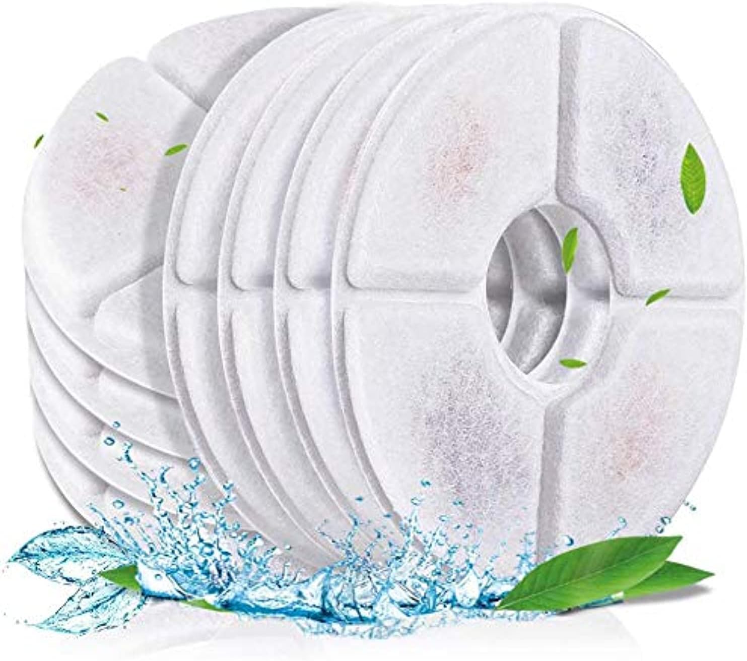 Pet Fountain Filter Cat Water Fountain Replacement Filters,Cotton Activated Carbon for Flower Pet Water Fountain with 8 Pack