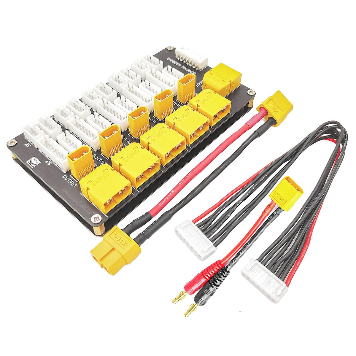 Lipo Battery Parallel Charging Board 2 in 1 Piastra di ricarica parallela XT30 XT60 Plug Supporta 5 confezioni per 2S-6S Lipo Battery