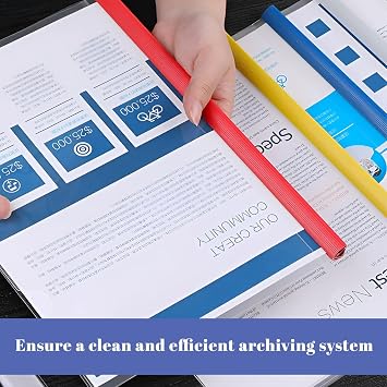قضبان تجليد A4 بمقبض منزلق،قضبان بلاستيكية مكونة من 15 قطعة،أغلفة عرض مشروع ملف تجليد A4، مجلد ورق منزلق لغلاف التقرير لدراسة المستندات المكتبية (5 ألوان، 1 سم)