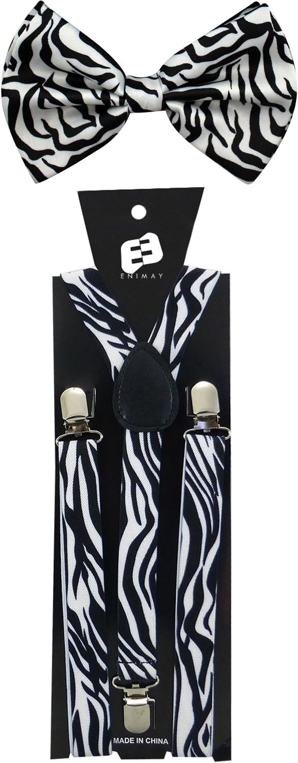 JTC Belt Nice Shades Combo Pack Suspenders & Bow Ties (Whtie Zebra)
