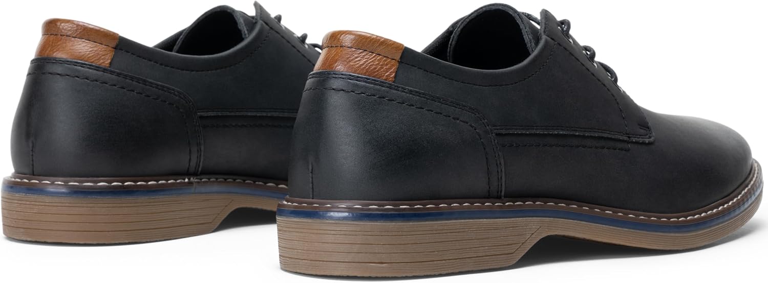 Vostey Men's Casual Dress Shoes Retro Oxfords Business Comfort Formal Shoes | Synthetic leather, anti-slip TPR sole, latex cushion insole, business office walking wedding church