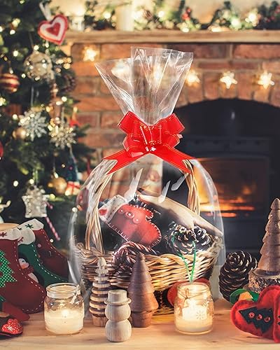 Miniatura 5 de JOYIT 50 bolsas de celofán transparentes grandes (18 pulgadas x 30 pulgadas)  Envoltura de celofán más gruesa de 0.118in para cestas de regalo,