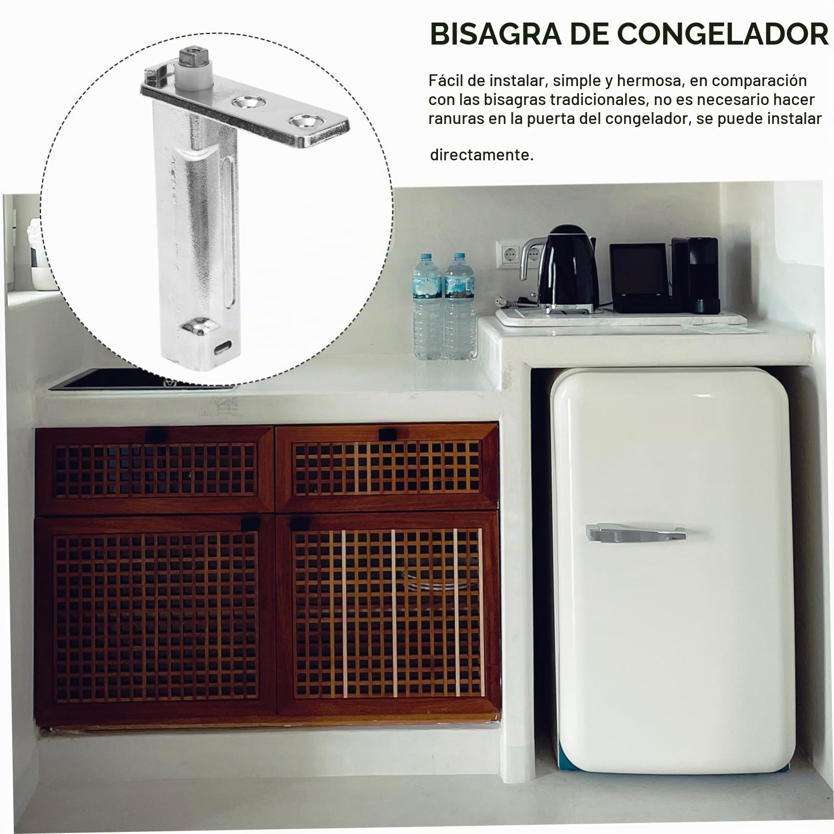 Bisagras Para Puertas De Congelador Aleación De Zinc 4.33X2.95X0.90In Accesorios Para Nevera Cierre Automático Rotación Silenciosa Y Resistente Para Reparación