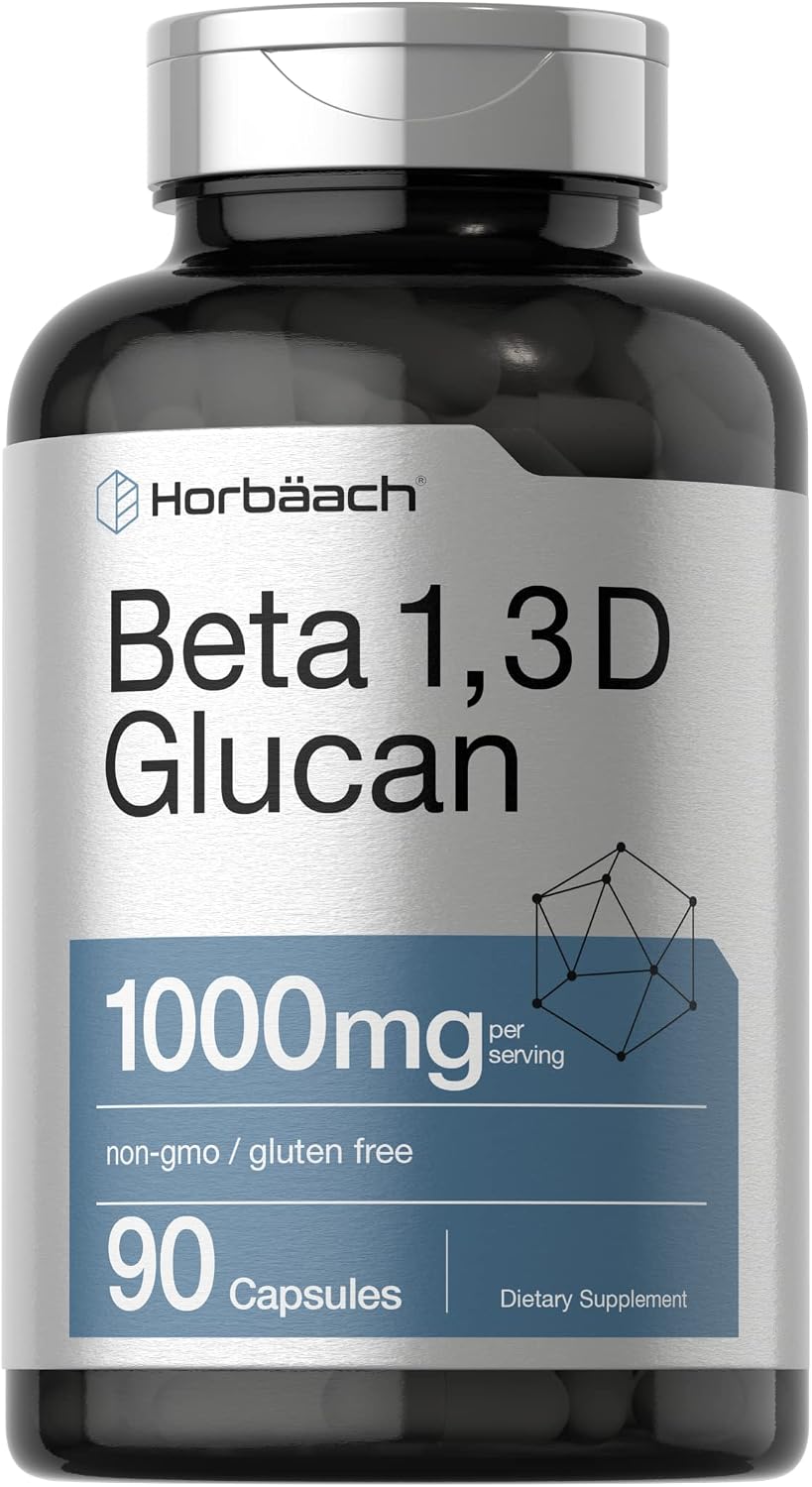 Beta Glucan 1 3D 1000 mg | 90 Capsules | Beta 1,3, 1,6 D Glucan | Non-GMO, Gluten Free Supplement | by Horbaach
