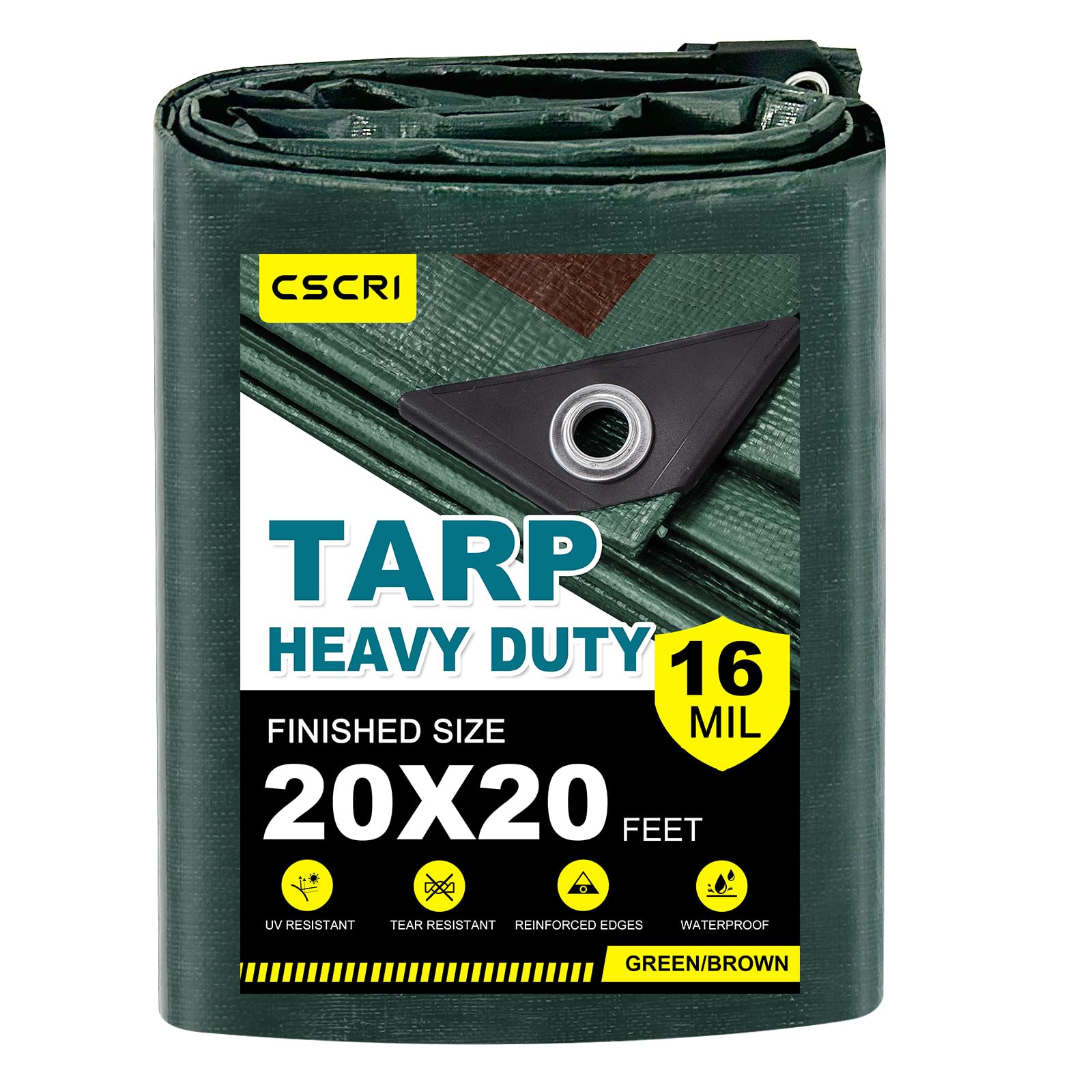 CSCRI 16 Mil Green/Brown Tarp