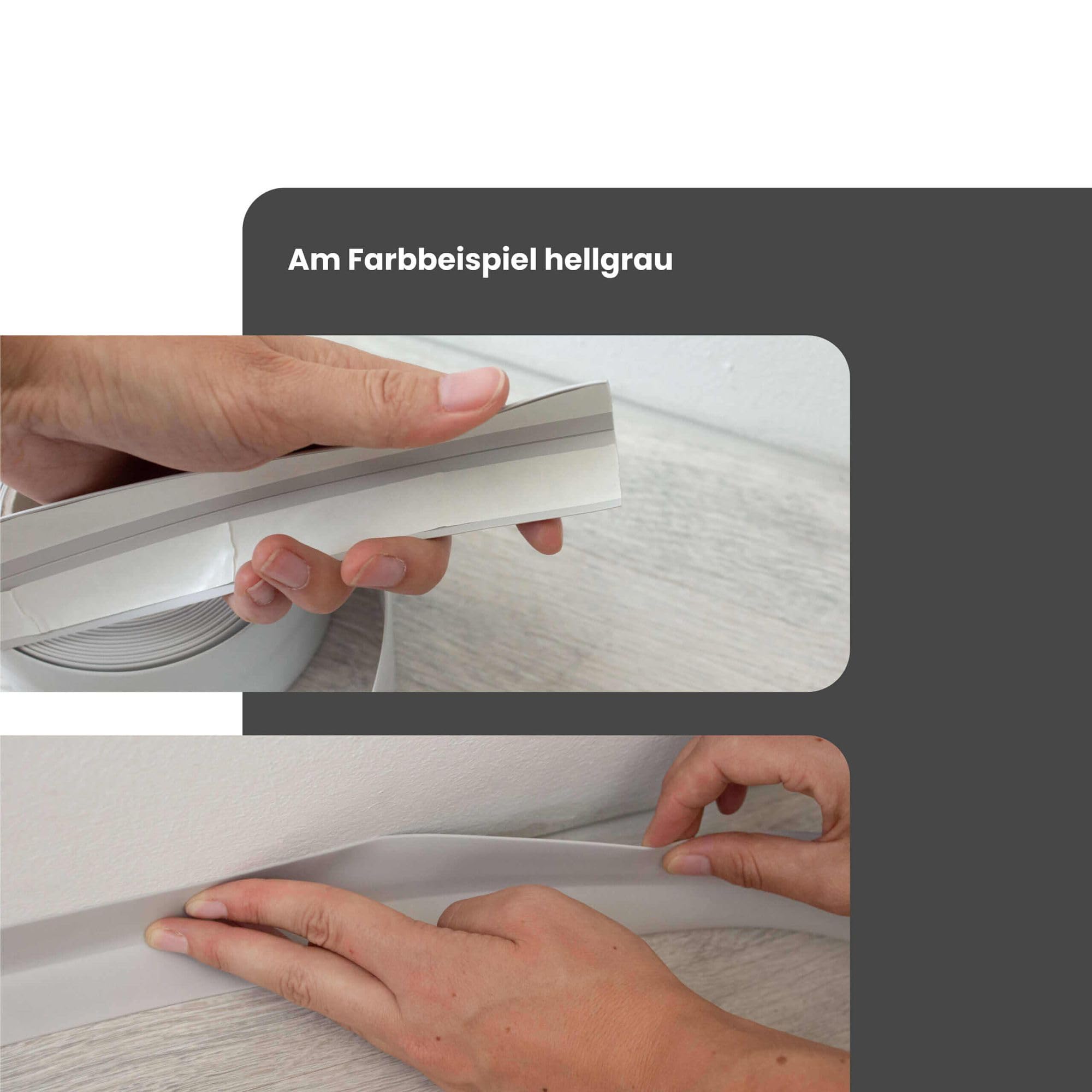 Weichsockelleiste selbstklebend Gebleichte Eiche 15m PVC Abschlussleiste für Fugen