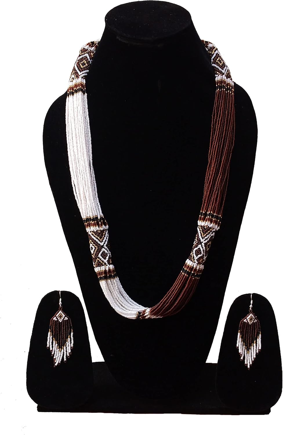 Handmade Native American Style Tribal ethnic Seed Bead Beaded Layered Medallion Necklace La-2