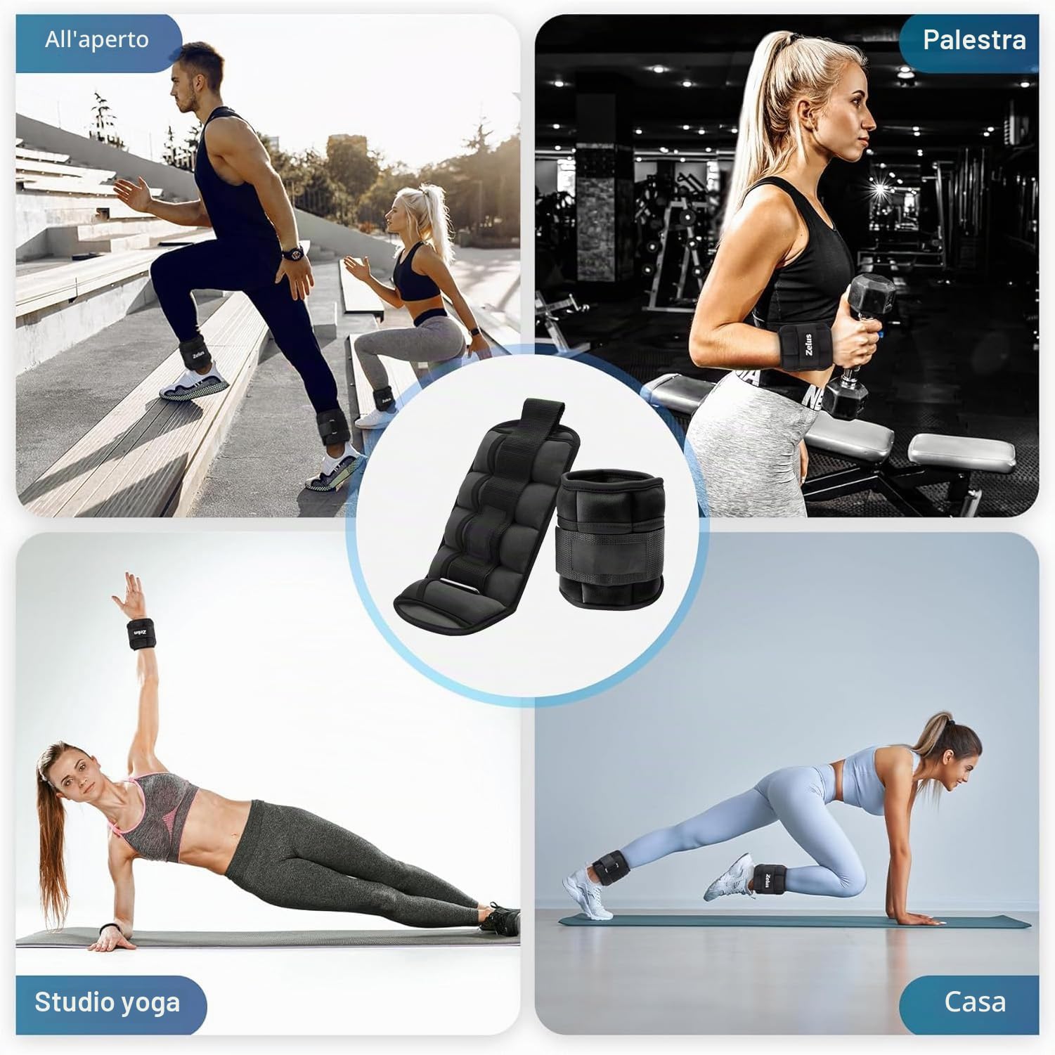 Taeku Pesi alla Caviglia Regolabili – Cavigliere e Polsiere Fitness in Neoprene con Sacchetti Rimovibili, Ideali per Allenamento, Jogging, Yoga, Aerobica e Fisioterapia