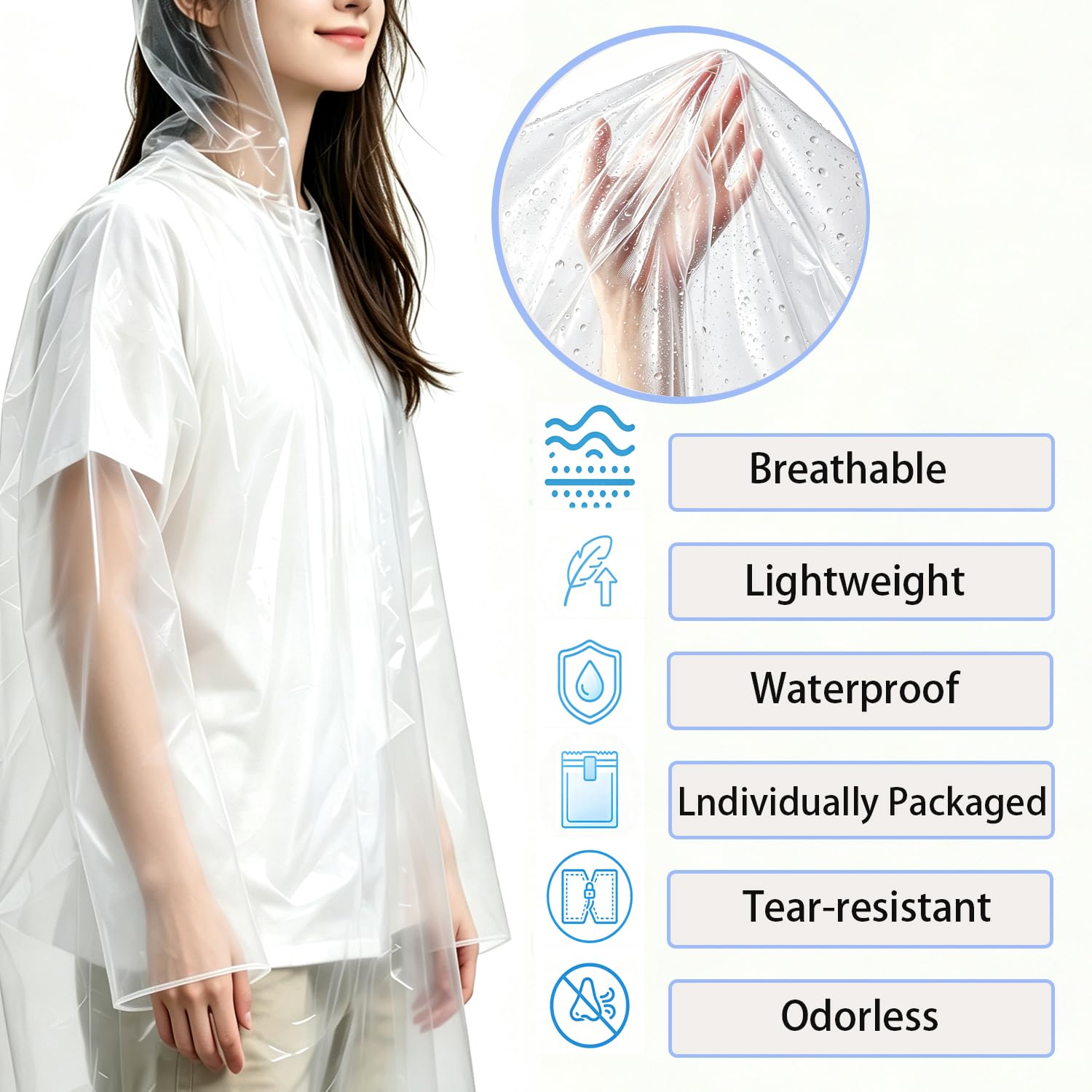 Vialaciger Disposable Rain Poncho Emergency Ponchos Rain Coat for Adults Kids Compact Size 7 Packs 7 Color, Adult-colorful, M-L 2