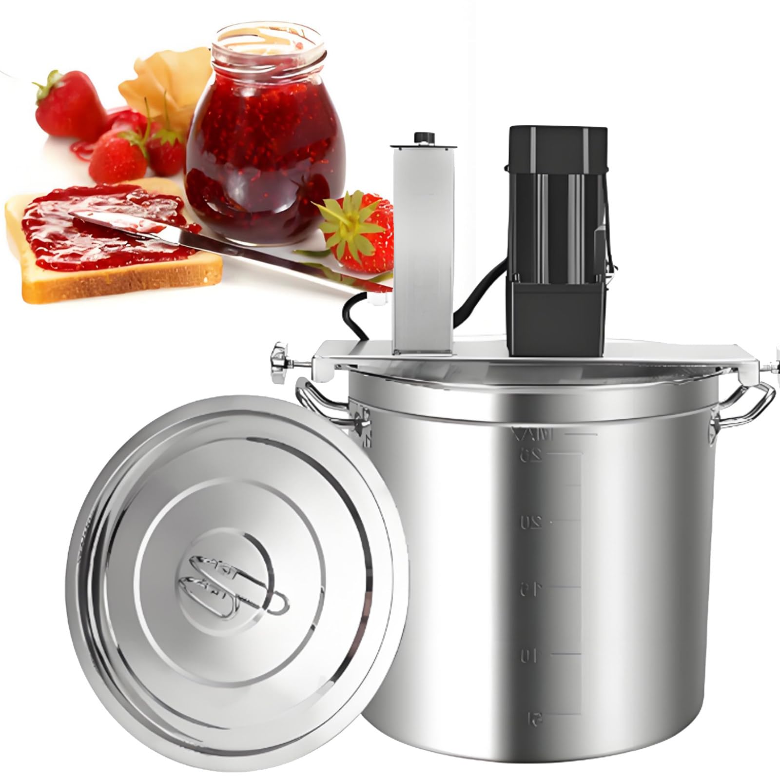 SENJINGHUA Electric Mixer Machine for Jam Sauce,Commercial Automatic Food Mixer,Automatic Jam Blender, with Double-Layer Stirring Scraper,for Making Jam, Sauce Model30