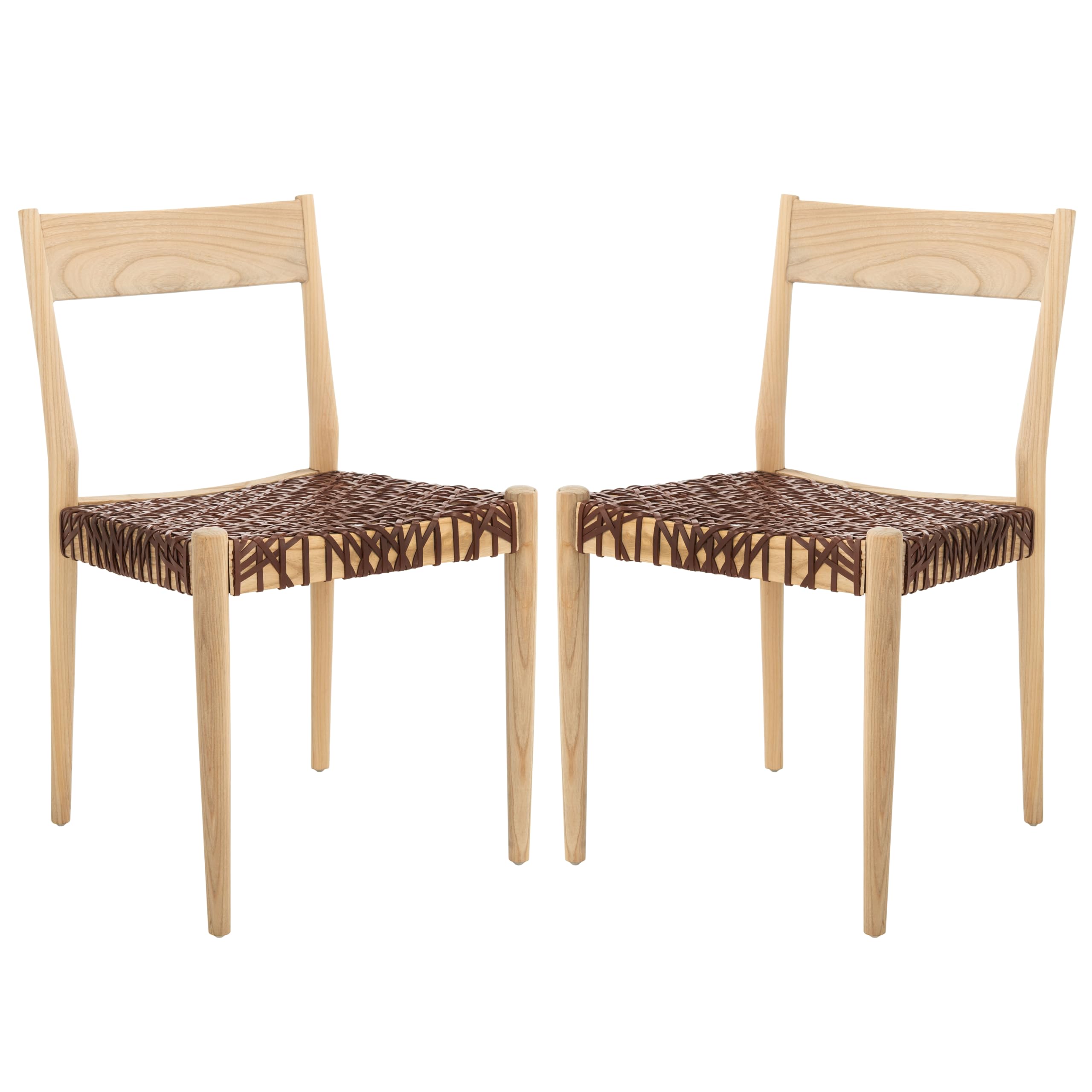 Home Collection Pranit - Silla de comedor (18.0 in), diseño de madera, color coñac y natural