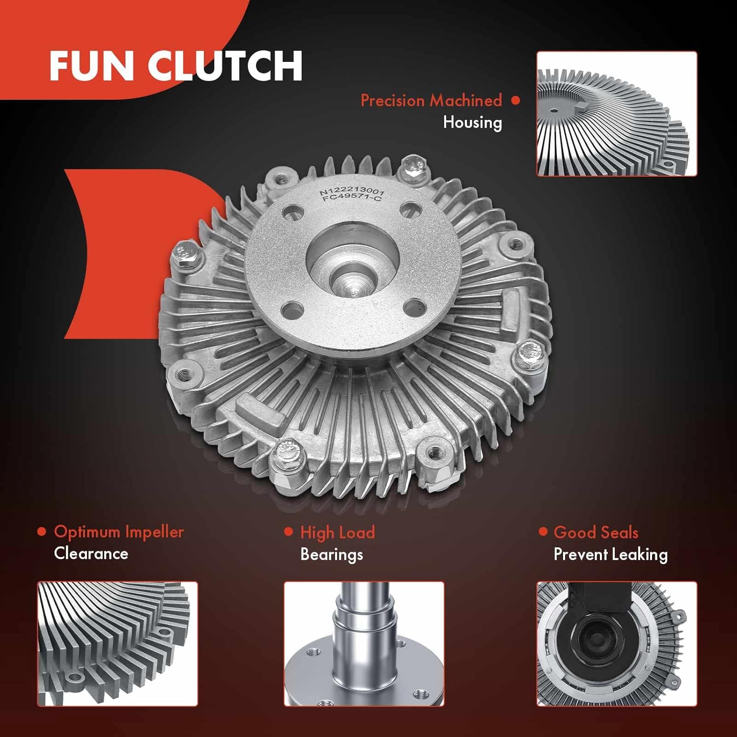 A-Premium Engine Cooling Fan Clutch Compatible with Nissan Pathfinder 1987-1989, Maxima 1981-1984, D21, 720, 300ZX, 240SX, 200SX & Infiniti M30 1990-1992 & Datsun 810, 280ZX, 280Z, 260Z, 240Z