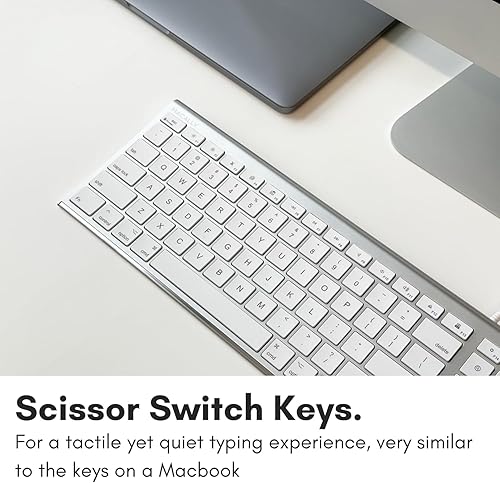 Miniatura 6 de Macally Teclado de computadora con cable USB ultra delgado, compatible con teclado Apple o Windows, tamaño completo con 20 teclas de teclado Mac,