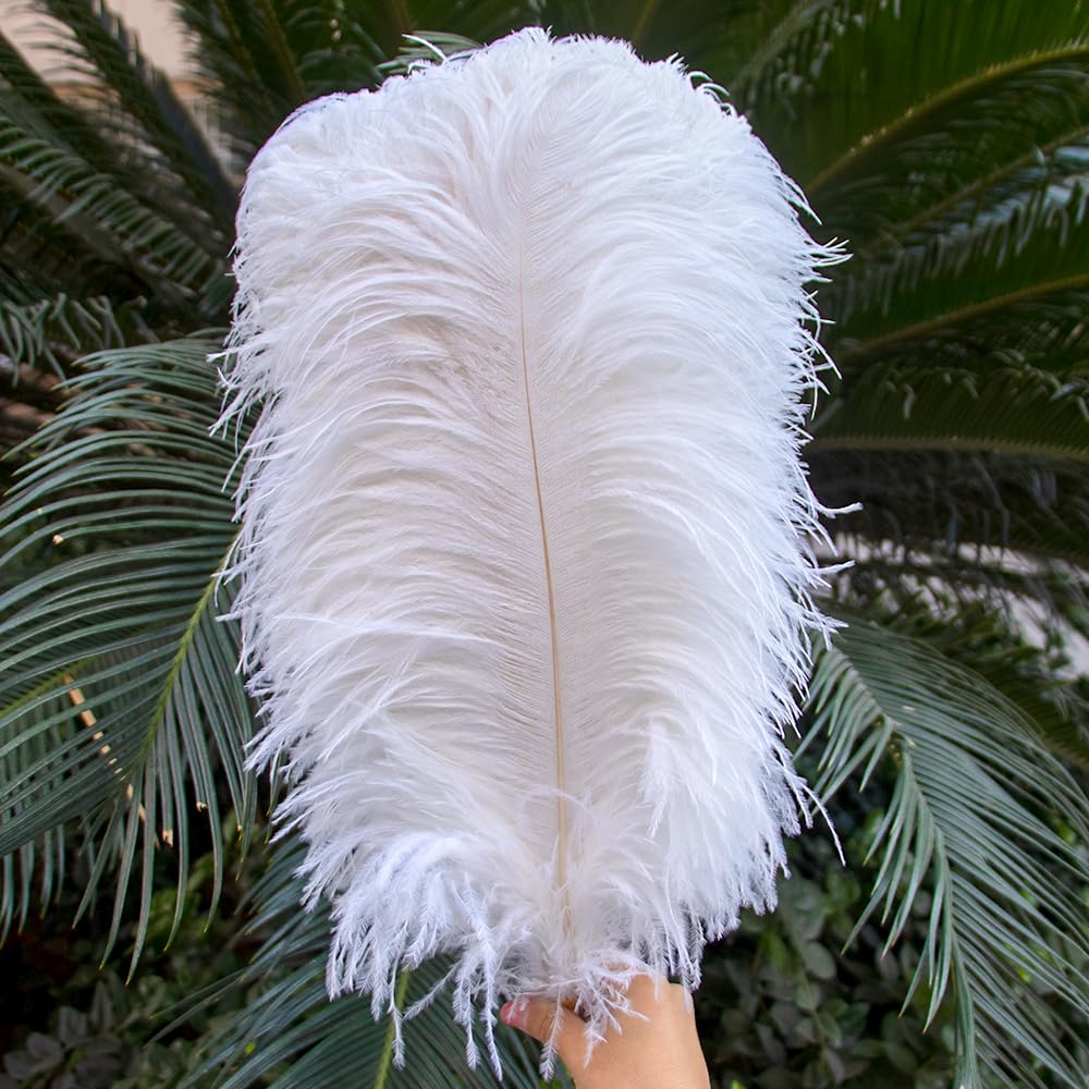 Piume di Struzzo 10 Pezzi di Piume Struzzo 15-55 cm Bianco Rosa Nero pennacchi for la Decorazione della Festa Nuziale Artigianato Fai da Te Materiale Lampada(Pink2,50-55cm)