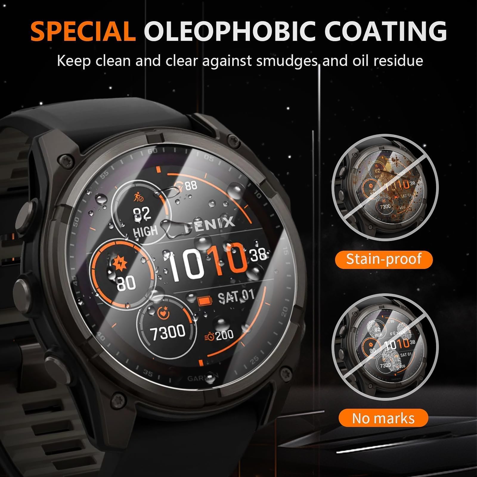Diruite 4 Sztuki Ochraniacz Ekranu do Garmin Fenix ​8 51 mm/Fenix 8 Pro AMOLED 51mm/Fenix ​​7X/​​Solar/Sapphire Solar,HD Szkło Hartowane Folia Ochronna
