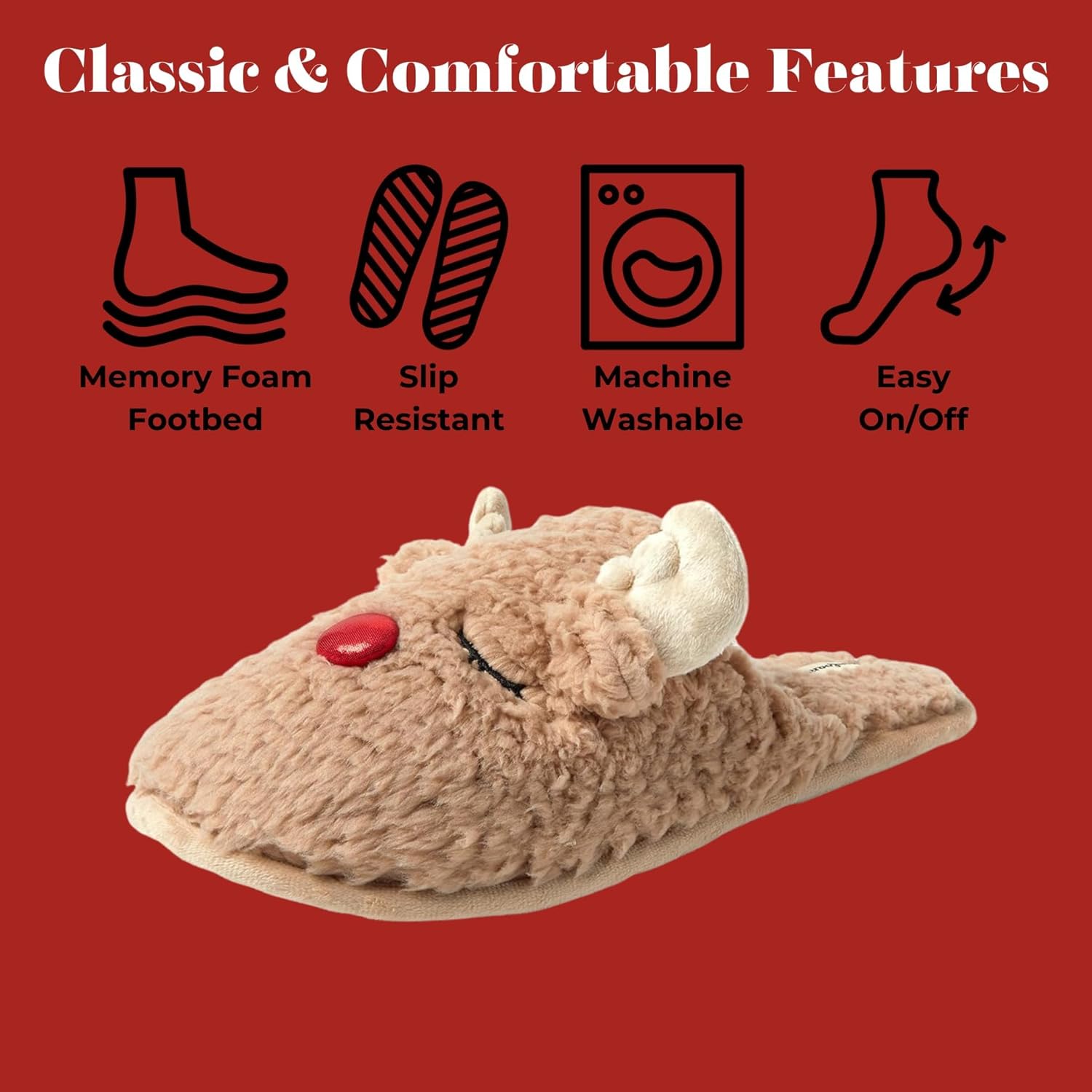 Dearfoams Matching Family Holiday Christmas Reindeer & Turkey Scuff - Image 4