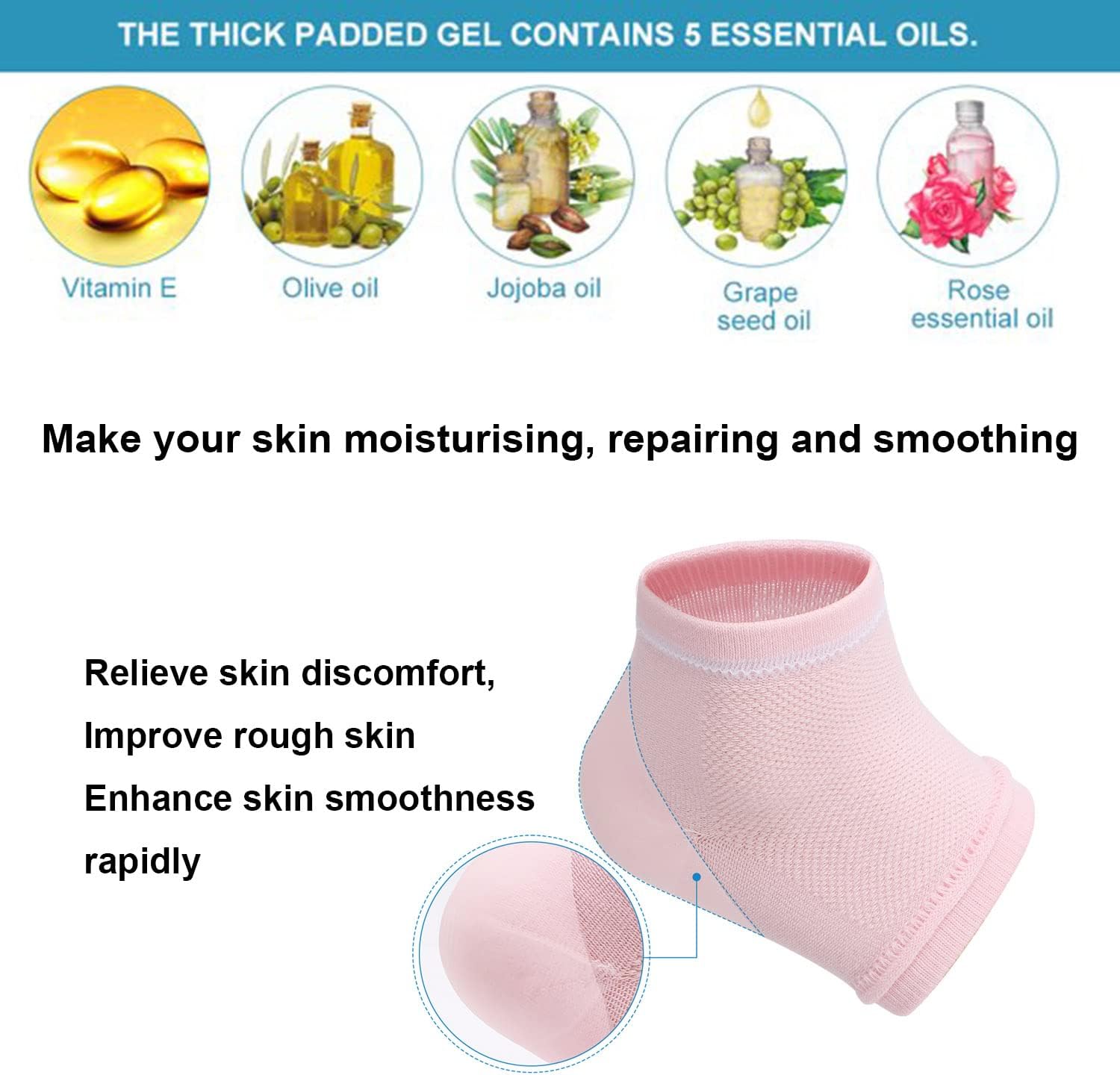 BEoffer 3 Pairs Moisturizing Heel Socks for Dry Cracked Heels Treatment, Breathable Open Toe Gel Sleeves Reusable SPA Socks Anti Cracked Chapped Foot Smooth Skin Care Foot Protector : Beauty & Personal Care