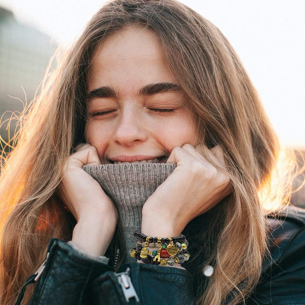 Bohemian Bracelet Sets for Women - 6 Sets Stackable Stretch Bracelets Multi-color Boho Jewelry for Women Hippie Bracelets Dainty Jewelry - Image 7