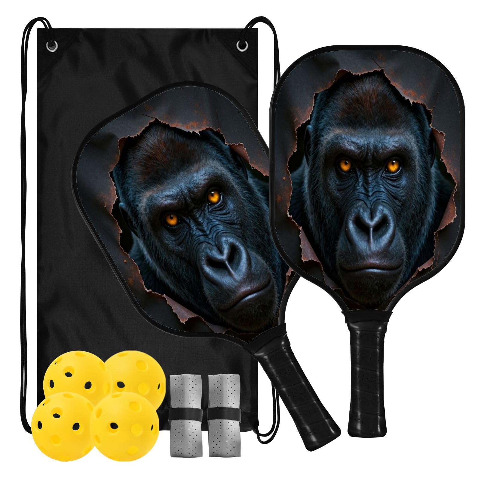 Wild Primate Face - Paleta de pickleball de carbono expandida Sweet Spot