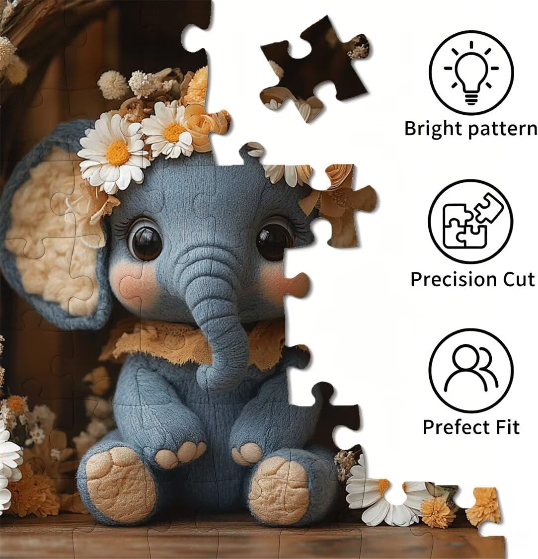 Puzzle 1500 Pièces Adultes Fleur Puzzles Classiques Les éléphants, n-257