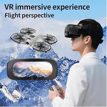 FPV Drone with Camera and VR Glasses, 12 Min Flight for Beginners FPV Quadcopter And LED Lights, 360 Flip,Brushless Motor,Speed Control,One-Key Takeoff/Landing, Built-in Propeller Guard,3 Batteries