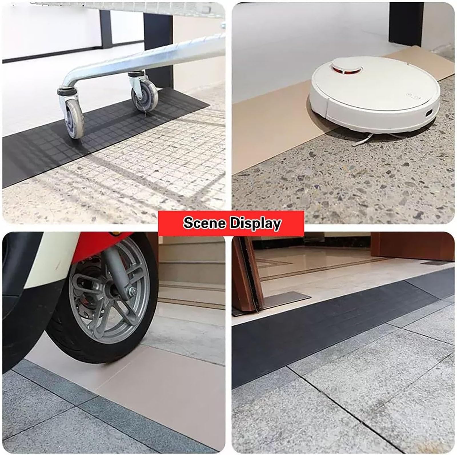 Rampa para Silla de Ruedas,Bordillo Rampa Antideslizante,Rampa de Umbral | Rampas ligeras para sillas de ruedas,con alturas de 1/2/3/4/5/6 cm, para puertas, entradas y escalones del hogar(Gray,H: 1cm)