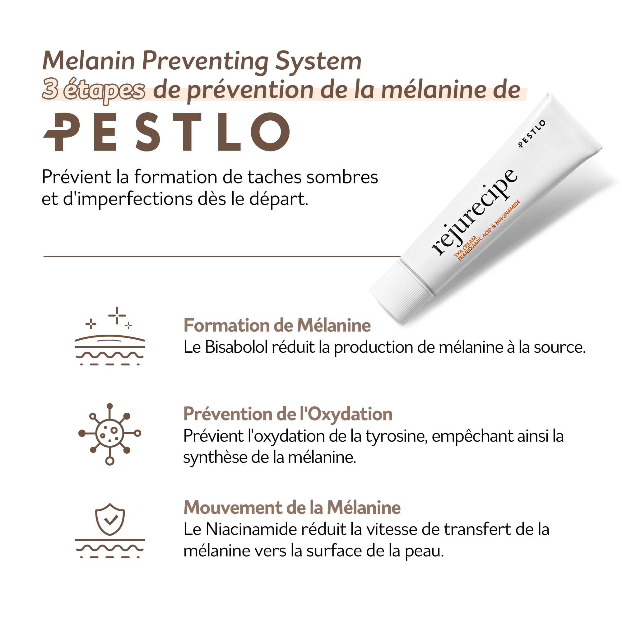 PESTLO PESTLE + ROAD Crème TXA Rejurecipe 1,01 fl.oz 30 ml | Crème anti-taches de rousseur, réduit les taches brunes, affine le teint irrégulier, hydrate, acide tranexamique, niaciamide