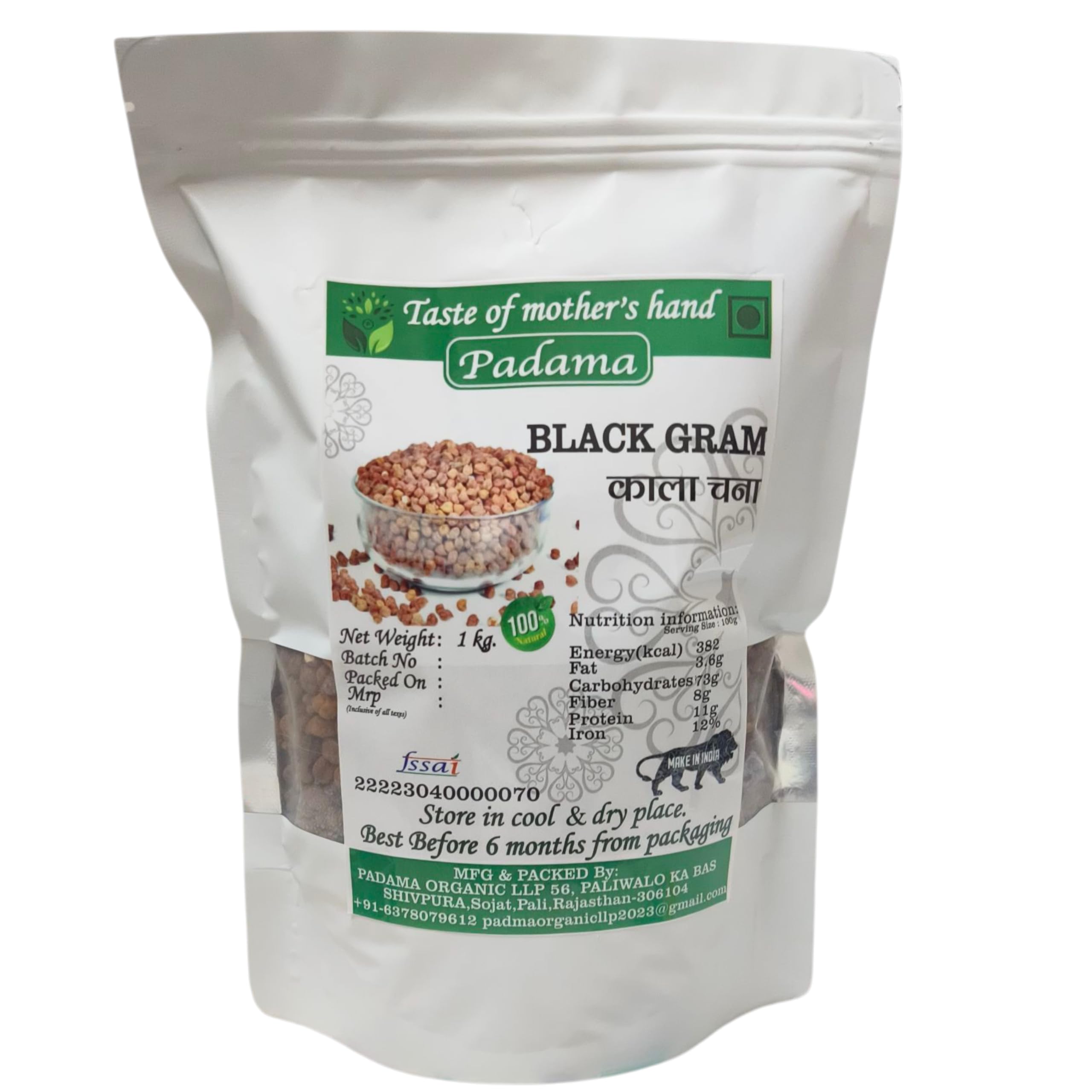 Padama Kala Chana (Unpolished) - Premium Whole Black/Brown Chana, High Protein & Fiber Rich, Natural Desi Kala Chana 1 KG Pack-picture-12
