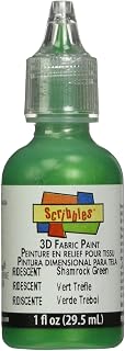 Duncan Crafts Scribbles Dimensional Fabric Paint 1 Oz. Bottle: Iridescent Shamrock Green