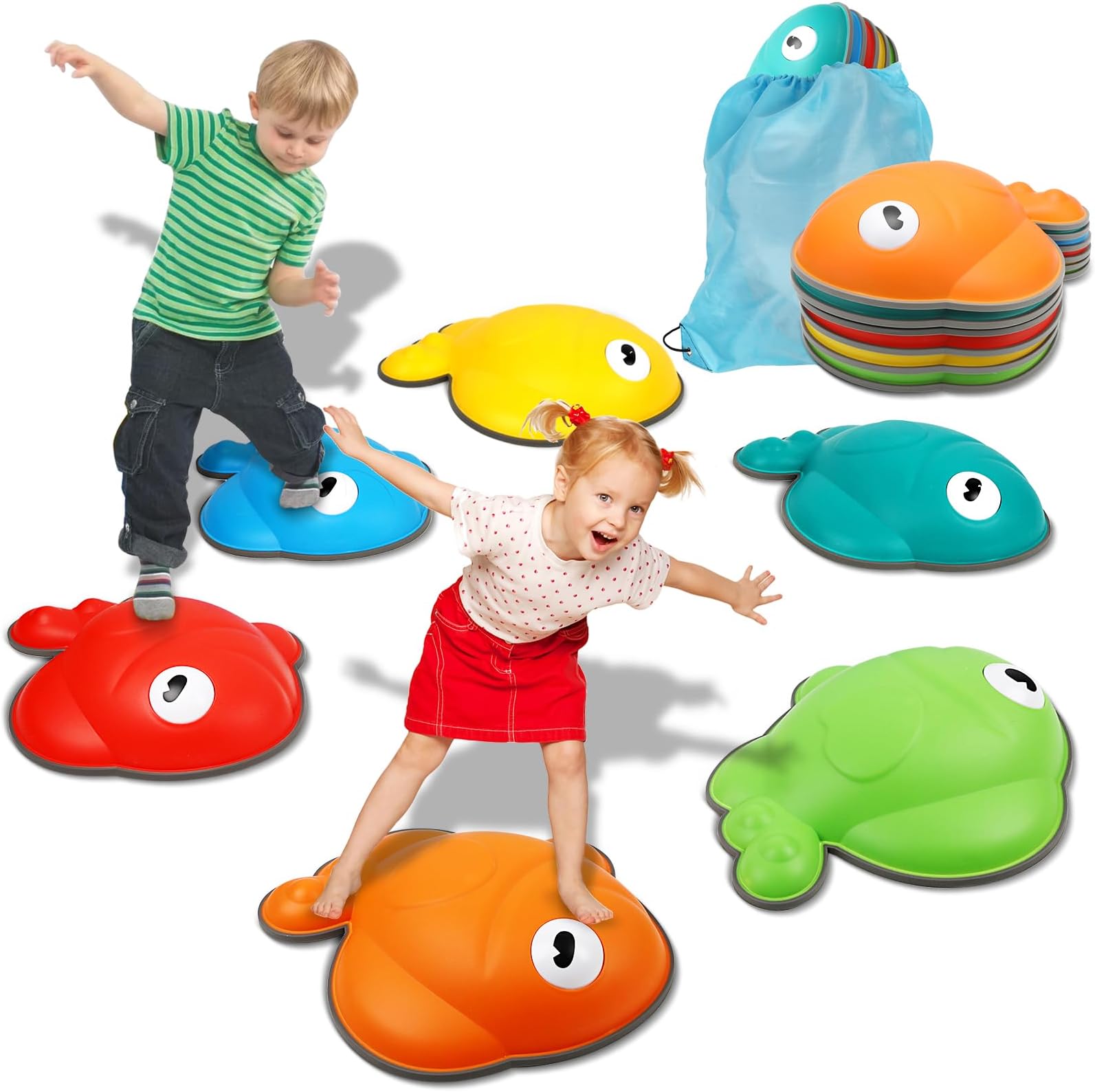 Balance Stepping Stones for Kids, 6PC Non-Slip Jumping Steps Stones, Toddler Obstacle Course Game Promote Coordination, Indoor Outdoor Sensory Toys for Boys Girls Ages 3 4 5 6 7 8
