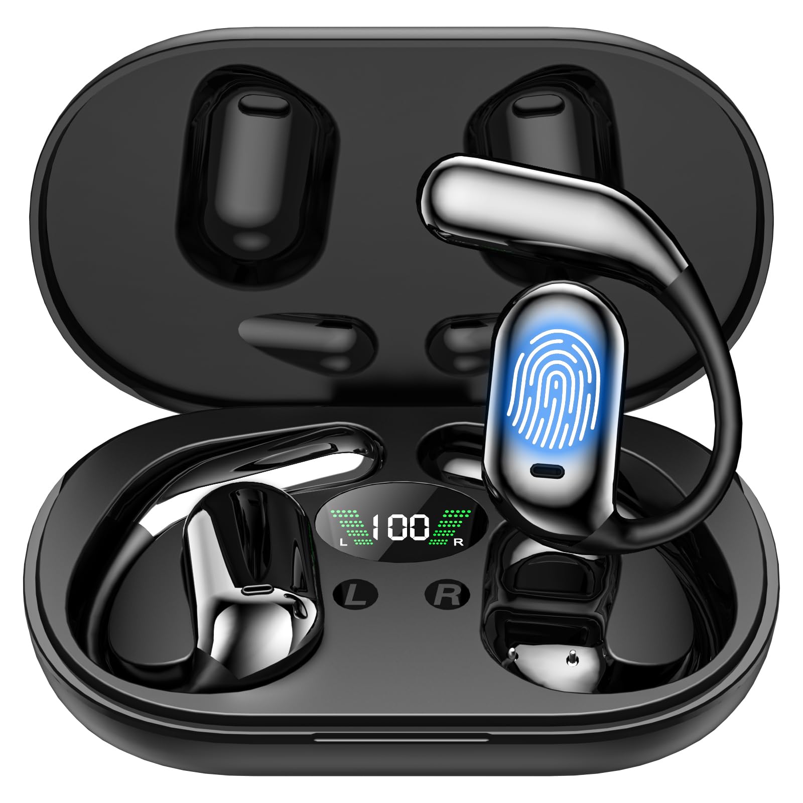 GRUCISO AI Language Translator Earbuds:3-in-1 Translator Earbuds with 150 Languages ??Real-time Translation and 10 Languages ??Offline Translation,HiFi,Suitable for Travel Study and Business(Black)