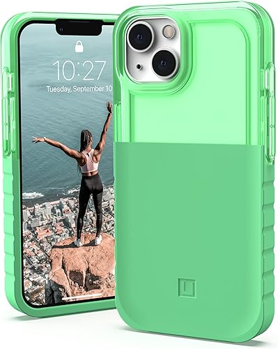 URBAN ARMOR GEAR U by UAG - Funda protectora para iPhone 13, diseño de menta verde, delgada, ligera, elegante, translúcida, absorbe los golpes,
