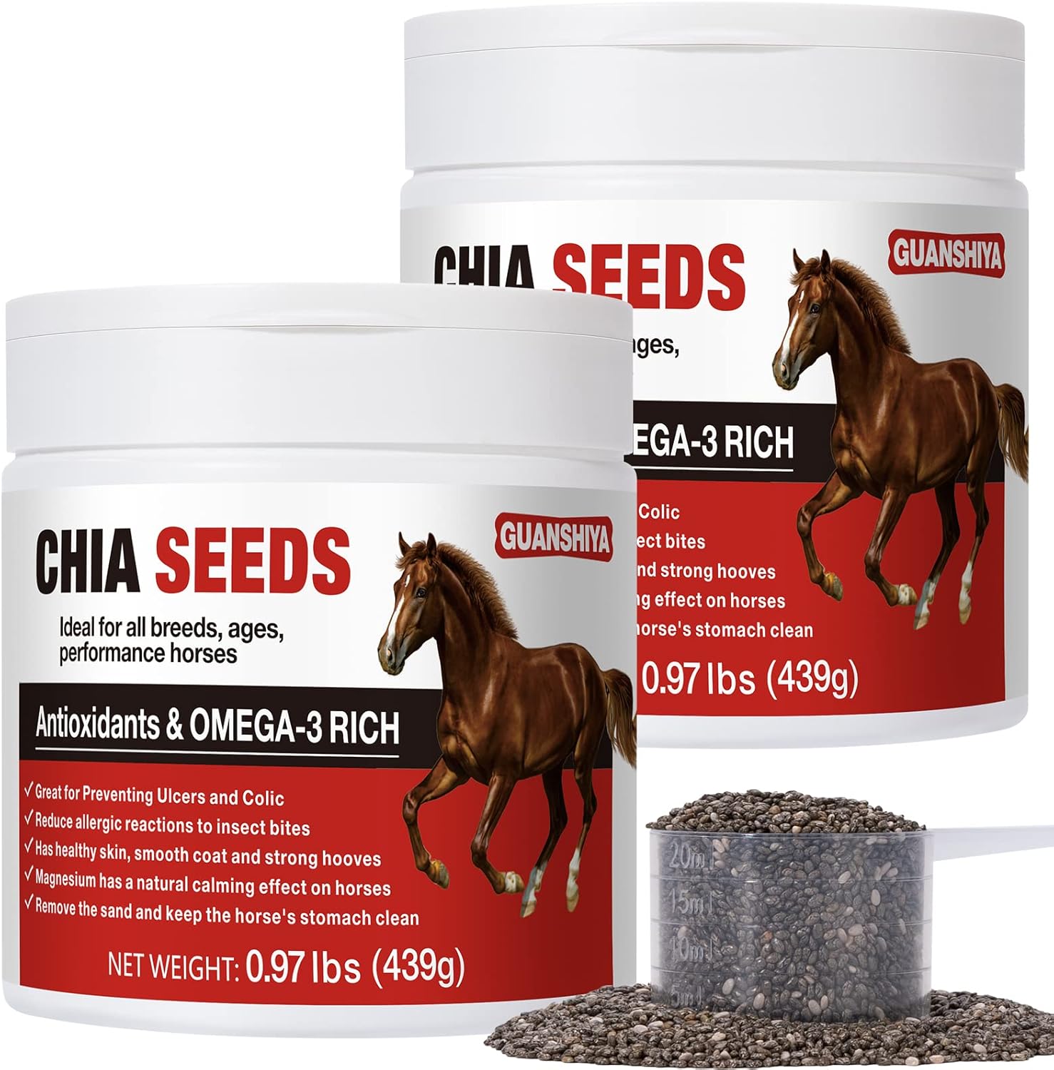 Organic Chia Seeds for Horses, Contains Omega3, NonGMO, Good Source of Fiber