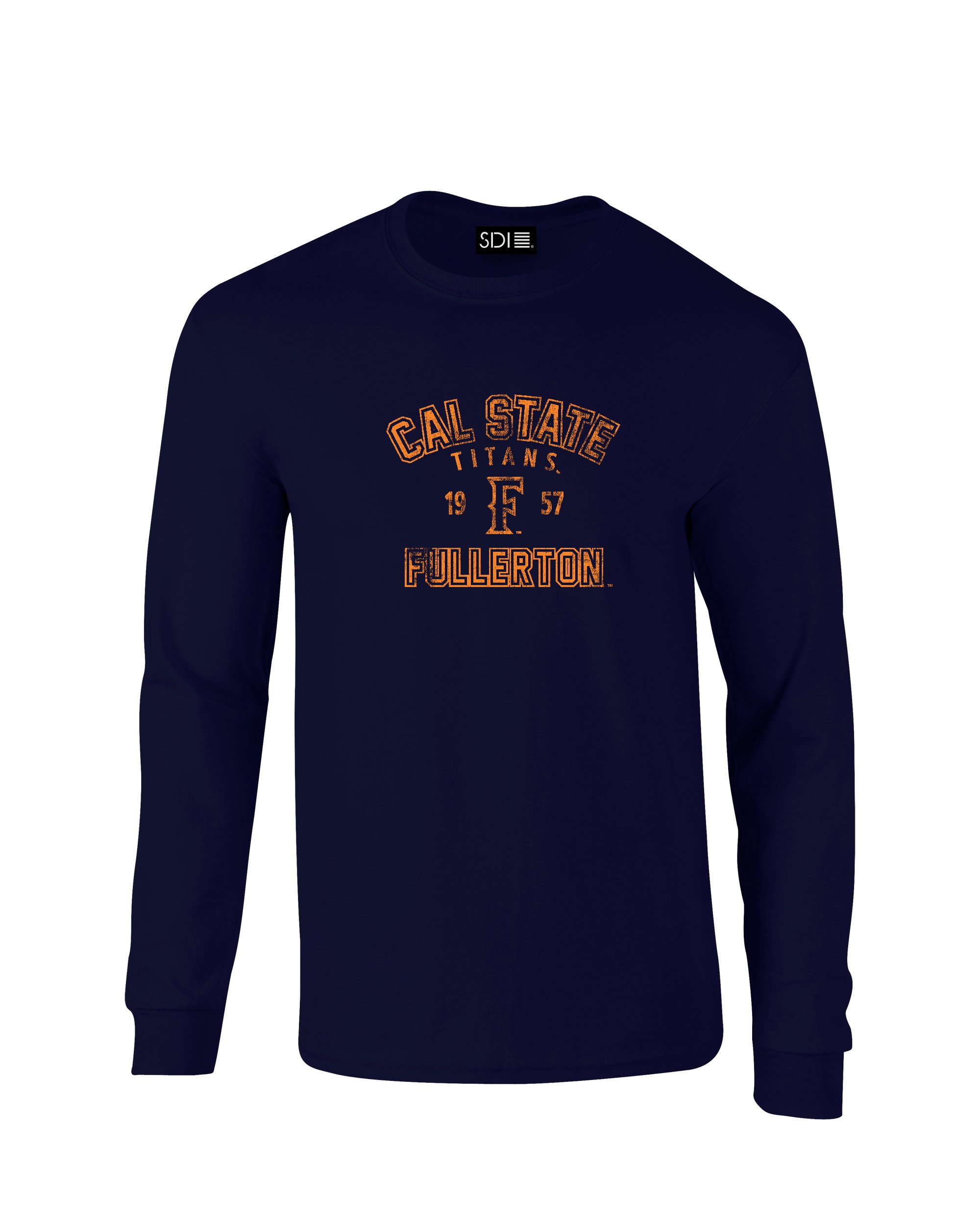 NCAA Cal State Fullerton Titans Unisex Long Sleeve T-Shirt - 100% Pre-Shrunk Cotton, Navy, 2X