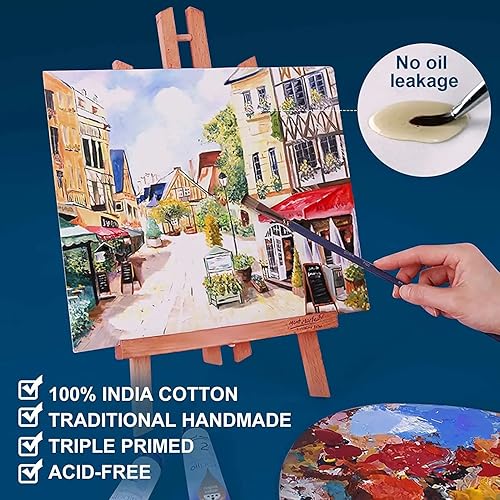 Miniatura 32 de Artkey Paquete de 12 tableros de lona de 5 x 7 pulgadas, 10 onzas, imprimados 100% algodón, lienzos en blanco para pintura, paneles de lienzo