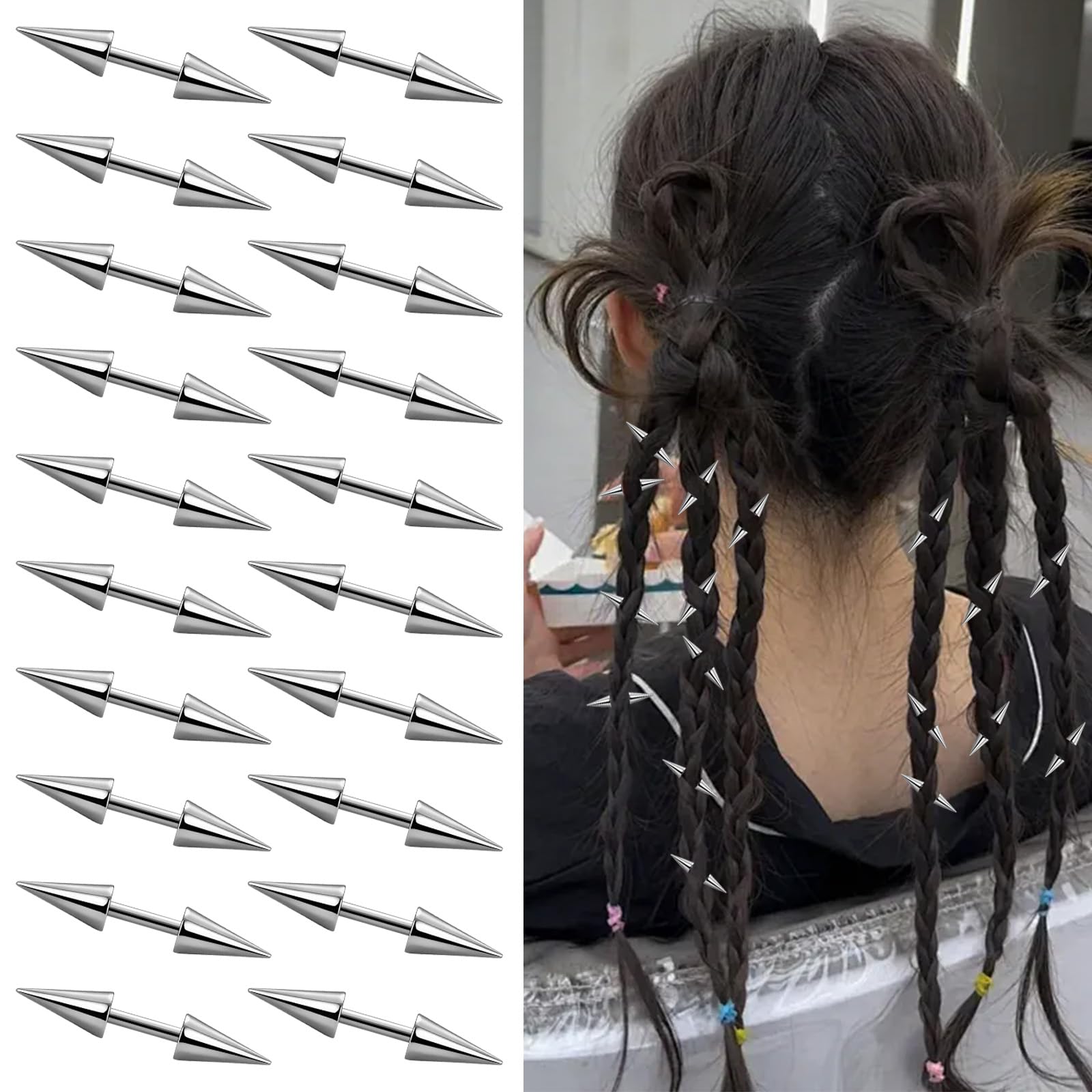 Amazon.com : 20Pcs Goth Hair Clips for Women, Punk Spiked Metal